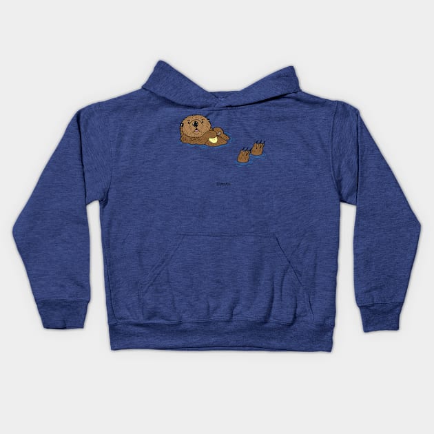 Sea Otter Kids Hoodie by OutToLunch